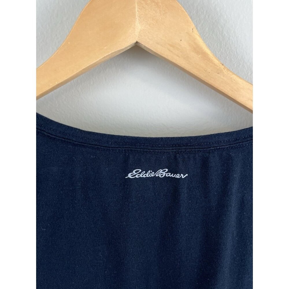 Eddie Bauer Womens T-Shirt Top Size Medium Black Scoop‎ Neck Short Sleeves - Picture 3 of 7